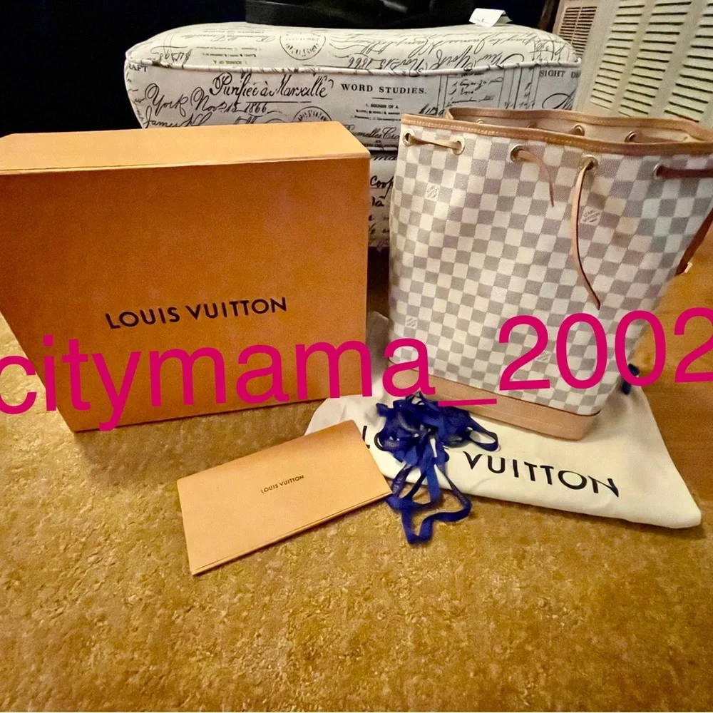 Louis Vuitton Noe Damier Azure GM 2022 Bucket Bag Purse Tote